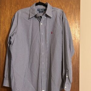 Ralph Lauren Black and White Mini-Check Button-Down Shirt